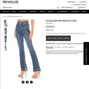 Free People - BNWOT Emmy Split Hem Boot Cut Jean